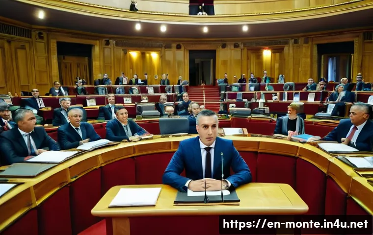 몬테네그로 정치 체제 - **Montenegro's Democratic Heartbeat: A Parliamentary Session in Progress**
"A vibrant, wide-angl...